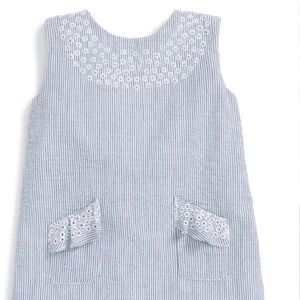 Egg by Susan Lazar Seersucker Blue Shift Dress 4